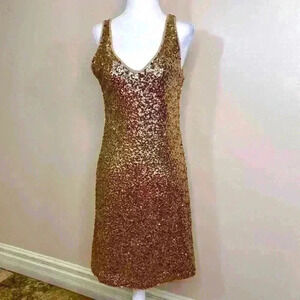 Gold Sequined A-Line Dess. Worn once.
